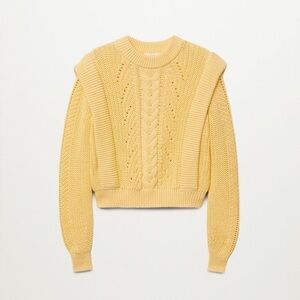 MANGO NWT Yellow Knit Cotton Sweater - Medium